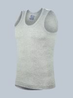 Freedom Solid Colour Cotton-Rich 1x1 Rib Skin-Friendly U-Neck Sleeveless Vest for Men. - Image 8