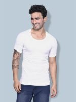 Freedom Premium 100% Cotton Men’s Half Sleeve Vest – Solid White Round-Neck with Folding Stitch
