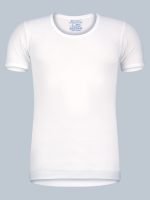 Freedom White Cotton Rich 1x1 Rib Round Neck Half Sleeve Vest for Men – Skin-Friendly Comfort - Image 2