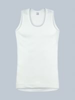 Freedom Solid White Men’s U-Neck Sleeveless Vest – Premium 100% Combed Cotton with Folding Stitch - Image 2