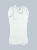 Freedom Solid White Men’s U-Neck Sleeveless Vest – Premium 100% Combed Cotton with Folding Stitch - Image 3