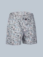 Men’s Geometric Print Casual Shorts with Elastic Waist & Drawstring - Image 7