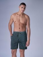 Men’s Premium Printed Barmuda, Soft & Breathable Cotton, Elastic Waist with Drawstring, Stylish All-Over Geometric Print